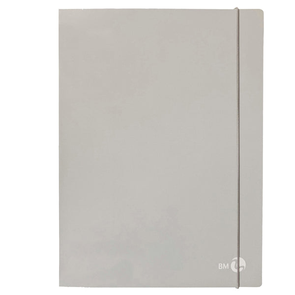 BM - 0123594 - Cartella 3 lembi con elastico - A4 - dorso 1 cm - grigio chiaro - BM - 104817 -  Conf. da 6 Pz.