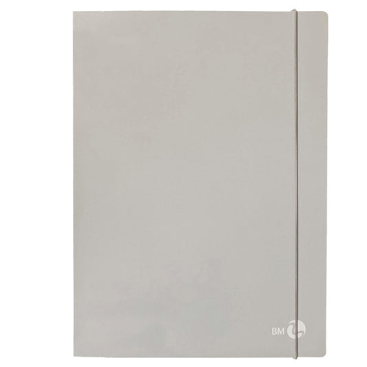 BM - 0123594 - Cartella 3 lembi con elastico - A4 - dorso 1 cm - grigio chiaro - BM - 104817 -  Conf. da 6 Pz.
