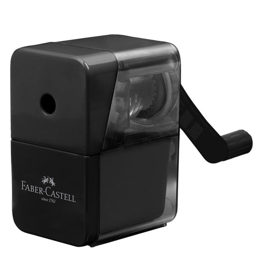 FABER-CASTELL - 180984 - Temperamatite con manovella - 1 foro - c-serbatoio - nero - Faber-Castell - 104842 -  Conf. da 1 Pz.
