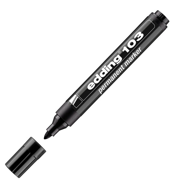EDDING - 4-103001 - Marcatore permanente 103 - punta conica - da 1,5 a 3 mm - nero - Edding - 104858 -  Conf. da 10 Pz.