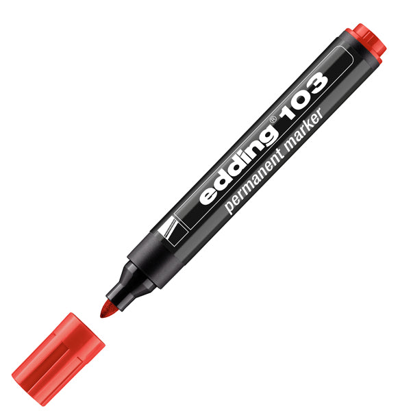 EDDING - 4-103002 - Marcatore permanente 103 - punta conica - da 1,5 a 3 mm - rosso - Edding - 104859 -  Conf. da 10 Pz.