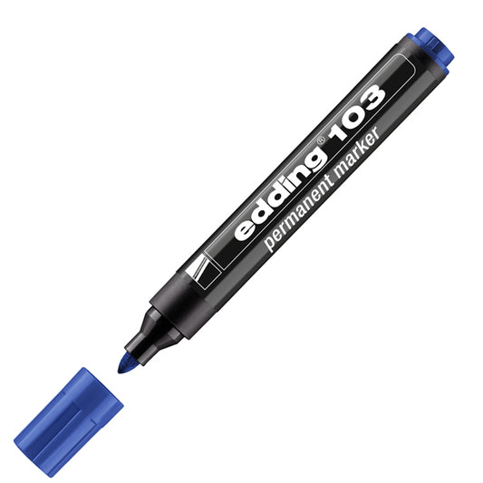 EDDING - 4-103003 - Marcatore permanente 103 - punta conica - da 1,5 a 3 mm - blu - Edding - 104860 -  Conf. da 10 Pz.