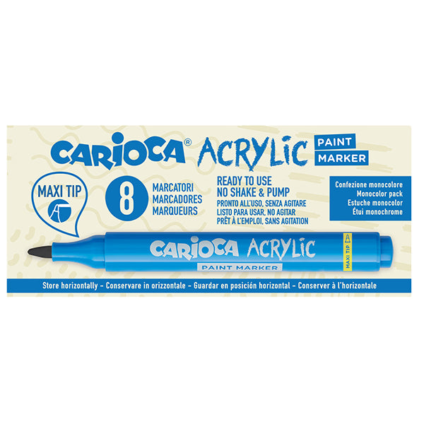 CARIOCA - 45296-03 - Marcatore Paint Marker acrilico - punta maxi - rosso - Carioca - conf. 8 pezzi - 104880 -  Conf. da 1 Pz.