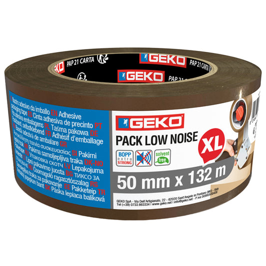 Geko - 8180200001 - Nastro adesivo - 5 cm x 132 m - PP - silenzioso - avana - Geko - 104896 -  Conf. da 1 Pz.