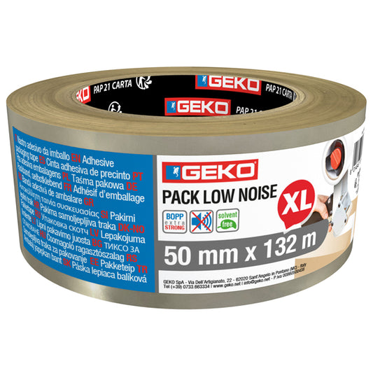 Geko - 8180200002 - Nastro adesivo - 5 cm x 132 m - PP - silenzioso  - trasparente - Geko - 104897 -  Conf. da 1 Pz.
