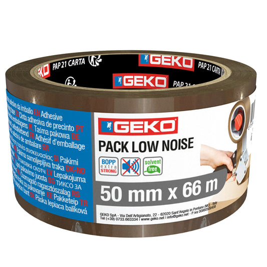 Geko - 8180200012 - Nastro adesivo - 5 cm x 66 m - PP - silenzioso - avana - Geko - 104898 -  Conf. da 1 Pz.