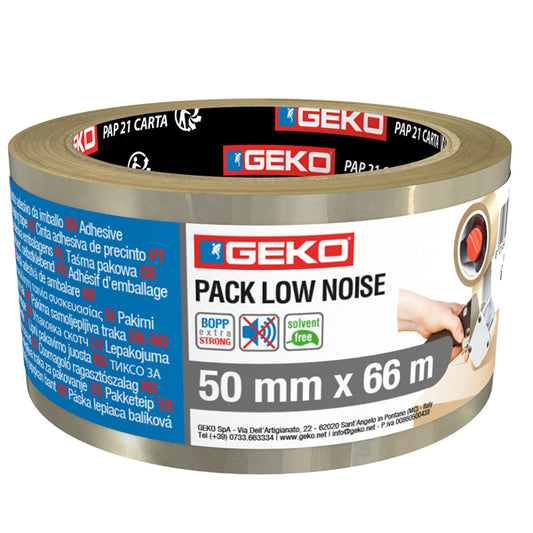Geko - 8180200011 - Nastro adesivo - 5 cm x 66 m - PP - silenzioso - trasparente - Geko - 104899 -  Conf. da 1 Pz.