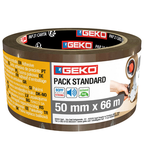 Geko - 8180500043 - Nastro adesivo - 5 cm x 66 m - PLP - standard - avana - Geko - 104900 -  Conf. da 1 Pz.