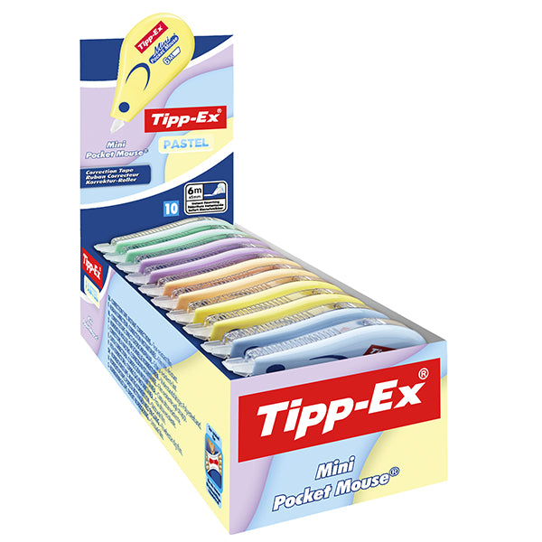 TIPP-EX - 302676 - Correttore Mini Pocket mouse Pastel - Tipp-Ex - expo 10 pezzi - 104908 -  Conf. da 1 Pz.