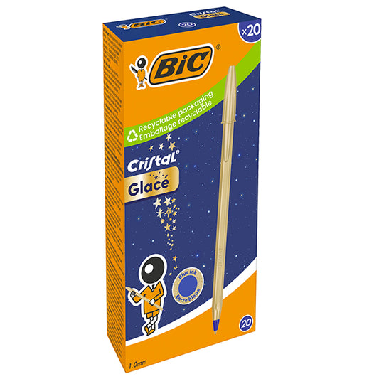 BIC - 302522 - Penna sfera Cristal Glacè - 1.0 mm - fusto oro - Bic - conf. 20 pezzi - 104910 -  Conf. da 1 Pz.