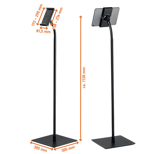 DURABLE - 8945-01 - Supporto da pavimento per tablet - TOUGH FLOOR - da 7" a 13" - ruotabile di 360° - Durable - 104955 -  Conf. da 1 Pz.