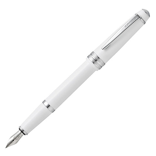 Cross - E011055 - Penna stilografica Bailey Light - punta M - fusto bianco-cromo - Cross - 104975 -  Conf. da 1 Pz.