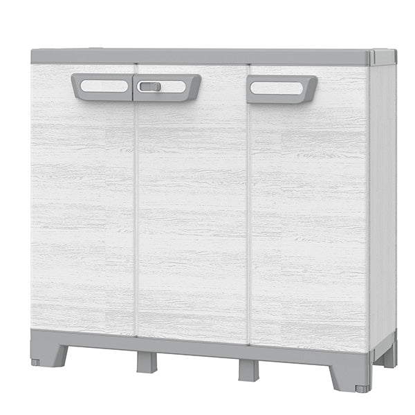 TERRY - 1003208 - Armadio CAB102B sequoia - 3 ante - 102 x 39 x 93,5 cm - plastica - grigio - Terry - 105029 -  Conf. da 1 Pz.