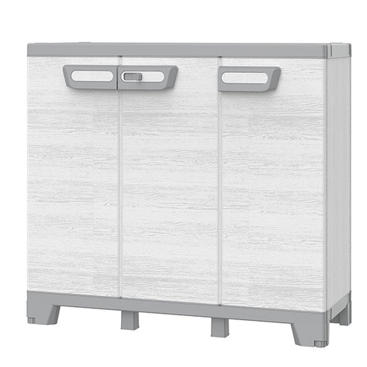 TERRY - 1003208 - Armadio CAB102B sequoia - 3 ante - 102 x 39 x 93,5 cm - plastica - grigio - Terry - 105029 -  Conf. da 1 Pz.