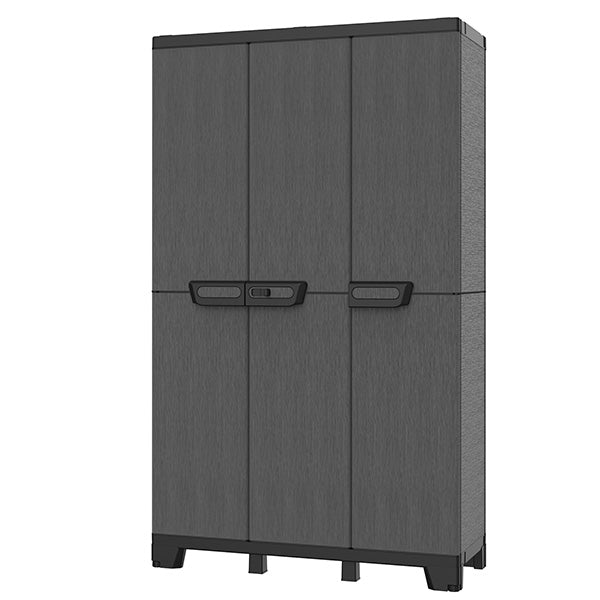 TERRY - 1003203 - Armadio CAB102A ardesia - 3 ante - 102 x 39 x 172 cm - plastica - nero - Terry - 105032 -  Conf. da 1 Pz.