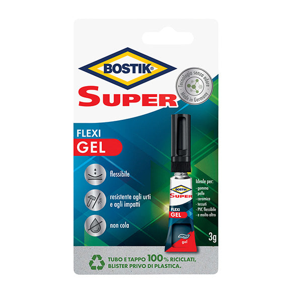 BOSTIK - 7003417 - Colla istantanea Super Flexi Gel - 3 gr - trasparente - Bostik - 105054 -  Conf. da 1 Pz.