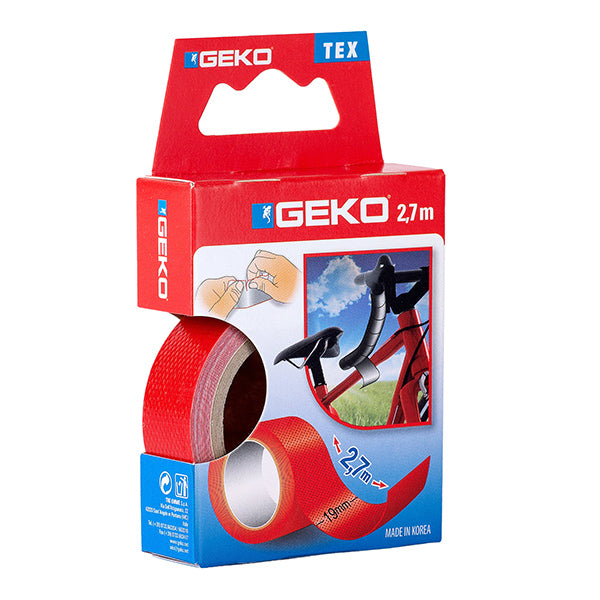 Geko - 8143000001 - Nastro adesivo telato Tex - 19 mm x 2,7 m - rosso - Geko - 105061 -  Conf. da 1 Pz.
