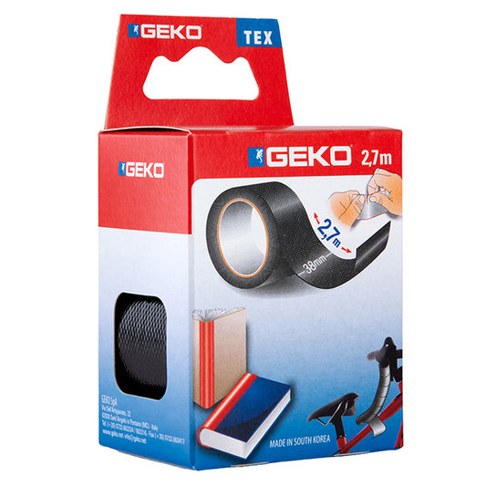 Geko - 8143000012 - Nastro adesivo telato Tex - 38 mm x 2,7 m - nero - Geko - 105068 -  Conf. da 1 Pz.