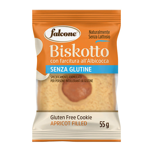 Dolciaria Falcone - BIKA377 - Biscotti farciti linea Biskotti -  albicocca - monoporzione da 55 gr - Falcone - 105230 -  Conf. da 40 Pz.