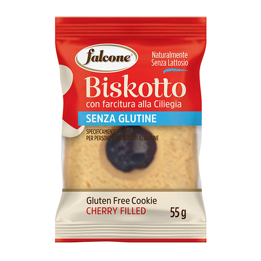 Dolciaria Falcone - BIKCI407 - Biscotti farciti linea Biskotti -  ciliegia - monoporzione da 55 gr - Falcone - 105233 -  Conf. da 40 Pz.