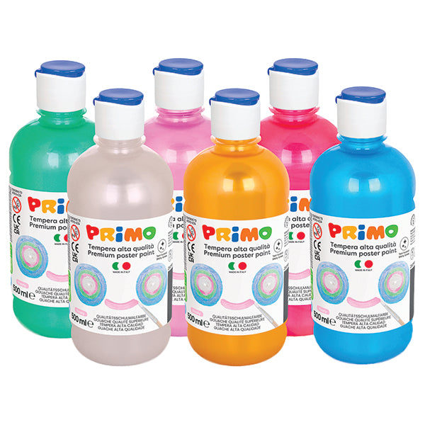 PRIMO - 234TP500ASS - Tempera brillante perlata - 500ml - colori perlati assortiti - Primo - box 6 colori - 105247 -  Conf. da 1 Pz.