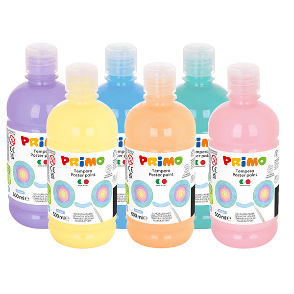 PRIMO - 2002BRP500ASS - Tempera brillante perlata - 500ml - colori pastel assortiti - Primo - box 6 colori - 105249 -  Conf. da 1 Pz.