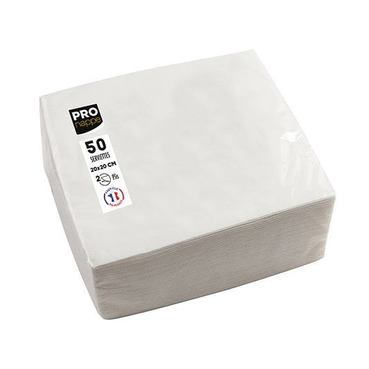 PRO nappe - SV622001I - Tovaglioli cocktail - 2 veli - 20 x 20 cm - carta - bianco - Pro Nappe - conf. 50 pezzi - 105272 -  Conf. da 1 Pz.