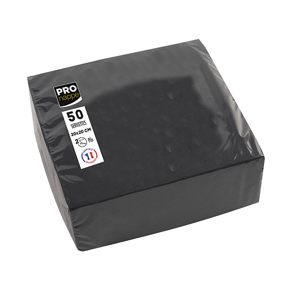 PRO nappe - SV622021I - Tovaglioli cocktail - 2 veli - 20 x 20 cm - carta - nero - Pro Nappe - conf. 50 pezzi - 105273 -  Conf. da 1 Pz.