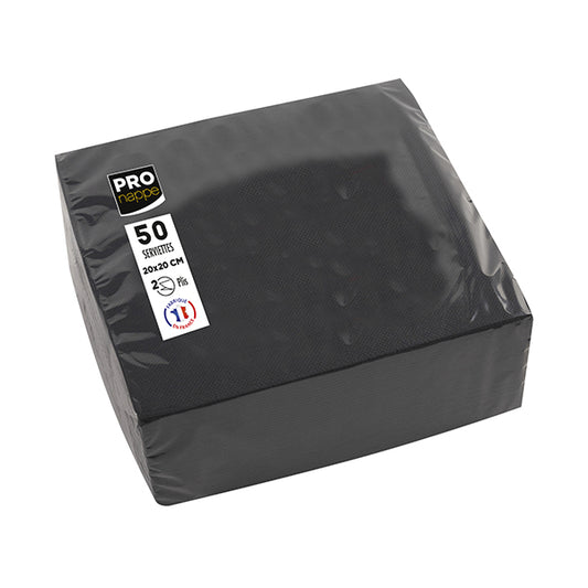 PRO nappe - SV622021I - Tovaglioli cocktail - 2 veli - 20 x 20 cm - carta - nero - Pro Nappe - conf. 50 pezzi - 105273 -  Conf. da 1 Pz.