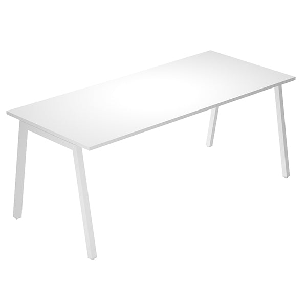 ARTEXPORT - 663IN_3 - Scrivania lineare Easy - struttura bianca - gambe inclinate - 160 x 80 cm - bianco - 105316 -  Conf. da 1 Pz.