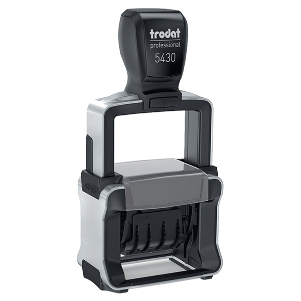 TRODAT - 131659 - Timbro Professional datario 3 testi 5430  + RICEVUTO-PAGATO-REGISTRATO - 4 mm - autoinchiostrante - Trodat - 105374 -  Conf. da 1 Pz.