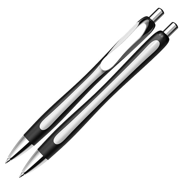 SCHNEIDER - P132580 - Penna a sfera a scatto Slider Rave  - punta XB  - fusto nero-bianco - nero - Schneider - 105456 -  Conf. da 1 Pz.