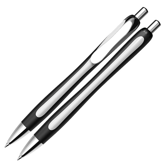 SCHNEIDER - P132580 - Penna a sfera a scatto Slider Rave  - punta XB  - fusto nero-bianco - nero - Schneider - 105456 -  Conf. da 1 Pz.