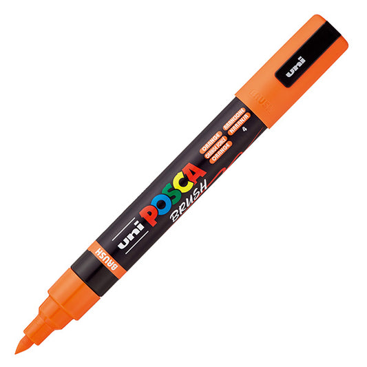 UNI MITSUBISHI - M PC5MBR AC - Marcatore a base d'acqua Uni Posca PC5MBR - punta brush 1.0 - 4.0mm - arancione  - Uni Mitsubishi - 105470 -  Conf. da 1 Pz.