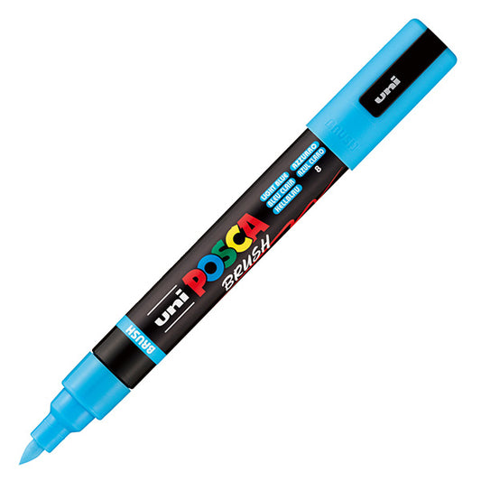 UNI MITSUBISHI - M PC5MBR AZ - Marcatore a base d'acqua Uni Posca PC5MBR - punta brush 1.0 - 4.0mm - azzurro  - Uni Mitsubishi - 105471 -  Conf. da 1 Pz.