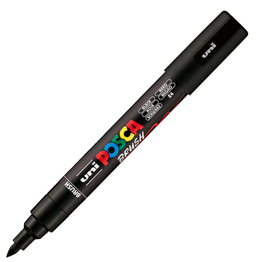 UNI MITSUBISHI - M PC5MBR N - Marcatore a base d'acqua Uni Posca PC5MBR - punta brush 1.0 - 4.0mm - nero - Uni Mitsubishi - 105476 -  Conf. da 1 Pz.
