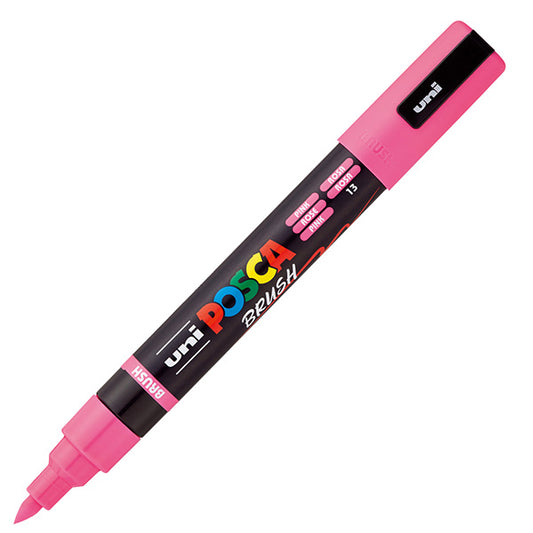 UNI MITSUBISHI - M PC5MBR RA - Marcatore a base d'acqua Uni Posca PC5MBR - punta brush 1.0 - 4.0mm - rosa - Uni Mitsubishi - 105478 -  Conf. da 1 Pz.