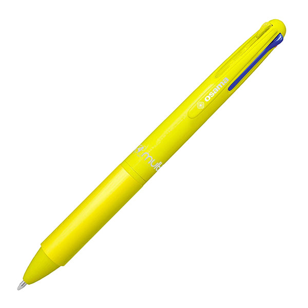 OSAMA - OW 84045542 - Penna a sfera 4 Multi Chrome - punta 1,00 mm - 4 colori - giallo neon  - Osama - 105483 -  Conf. da 12 Pz.