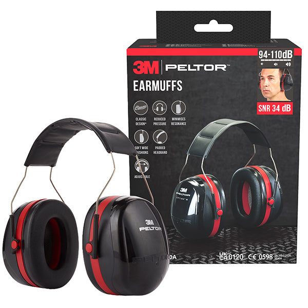 3M - 7100398739 - Cuffia protettiva Peltor Optime III - SNR 35 dB - nero-rosso - 3M - 105545 -  Conf. da 1 Pz.