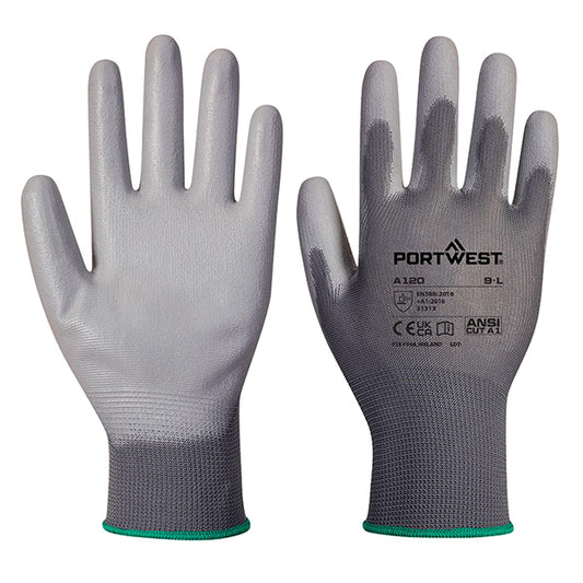 Portwest - A120GRRXL - Guanti A120 - palmo in PU - XL - grigio - Portwest - 105672 -  Conf. da 12 Pz.