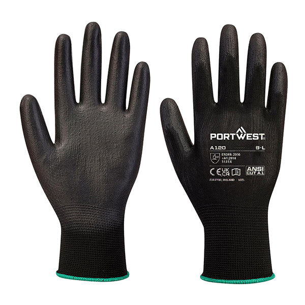 Portwest - A195K8RL - Guanti A195 touch - palmo in PU - L - nero - Portwest - 105674 -  Conf. da 12 Pz.