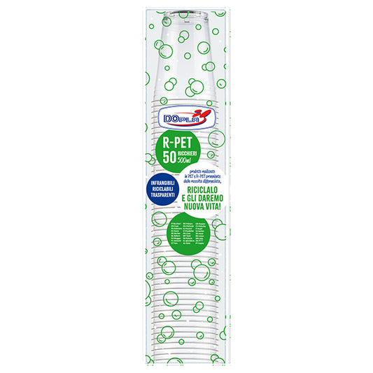 DOPLA - 25002 - Bicchiere - trasparente - rPET - 400 ml - Dopla - conf. 50 pezzi - 105725 -  Conf. da 1 Pz.