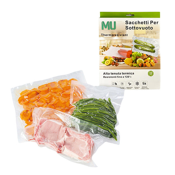 Mulin - PB-355 - Sacchetto per sottovuoto - termoresistenti - 20 x 25 cm - Mulin - conf. 30 pezzi - 105737 -  Conf. da 1 Pz.