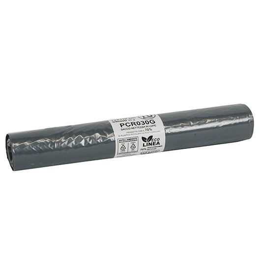 Bio Extrusion - PCR030G - Sacco rifiuti - PCR - 72 x 110 cm - 110 L - 30 gr - grigio -Bio Extrusion - conf. 10 pezzi - 105863 -  Conf. da 1 Pz.