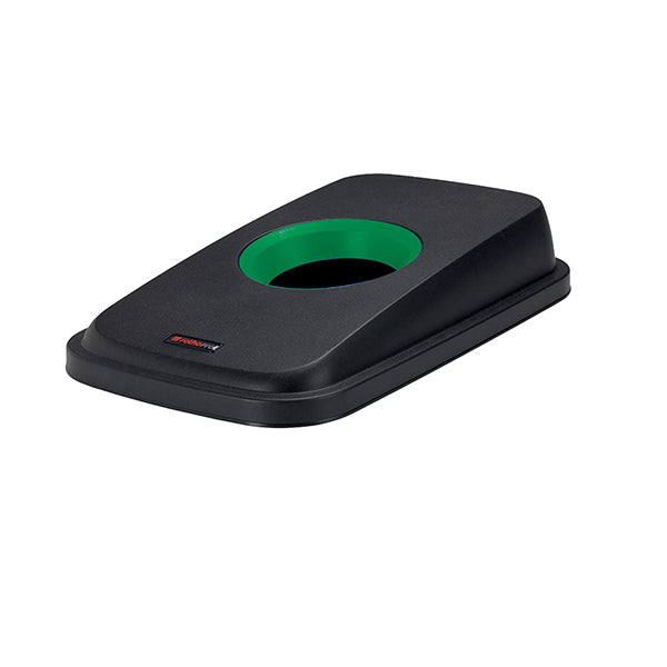 ROTHO - F800035 - Coperchio per cestino SELECTO - con foro - nero-verde - Rotho - 105889 -  Conf. da 1 Pz.
