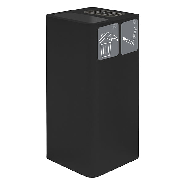 STILCASA - PU100F-GP-N - Posacenere e gettacarte - 38,3 x 38,3 x 82,5 cm - 100 L - nero - Stilcasa - 105895 -  Conf. da 1 Pz.