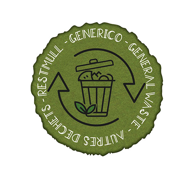 Medial - 711900 - Etichetta in vinile raccolta differenziata Stik - generico - autoadesiva - 10,5 x 10,5 cm - PVC - verde - Medial International - 105902 -  Conf. da 1 Pz.