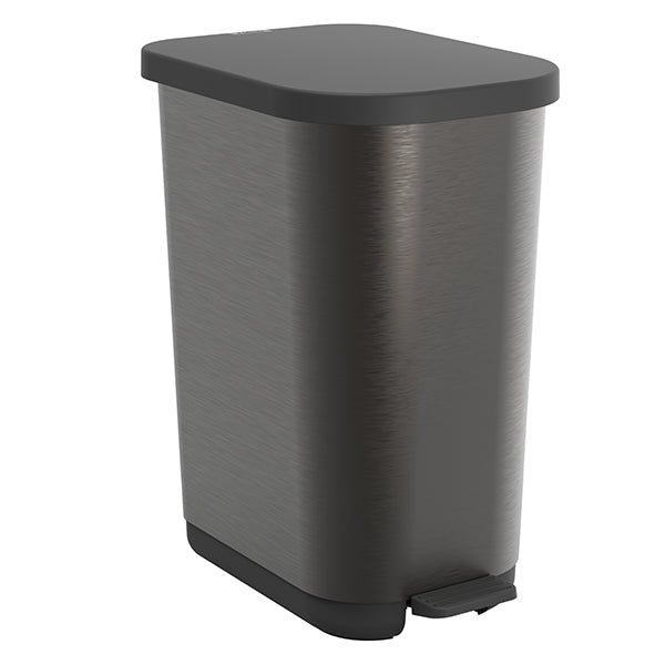 ROTHO - F600032 - Cestino RIBO raccolta differenziata - PP - con coperchio e pedale - 40 x 28,5 x 51,3 cm - 25-40 L - grafite - Rotho - 105906 -  Conf. da 1 Pz.