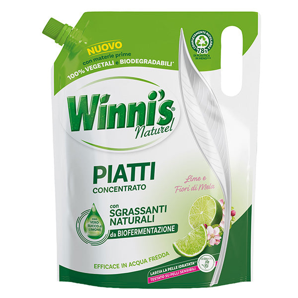 Winni's - 7003111 - Detersivo piatti ecoformato - concentrato - 900 ml - lime e fiori di mela - Winni's - 105915 -  Conf. da 1 Pz.