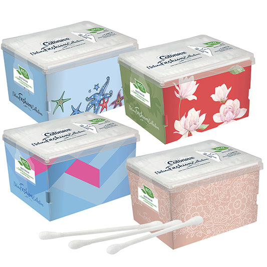 COTONEVE - 3572CV01 - Bastoncini puliorecchie cotonati - colori assortiti - Cotoneve - eco pack da 300 pezzi - 105933 -  Conf. da 1 Pz.